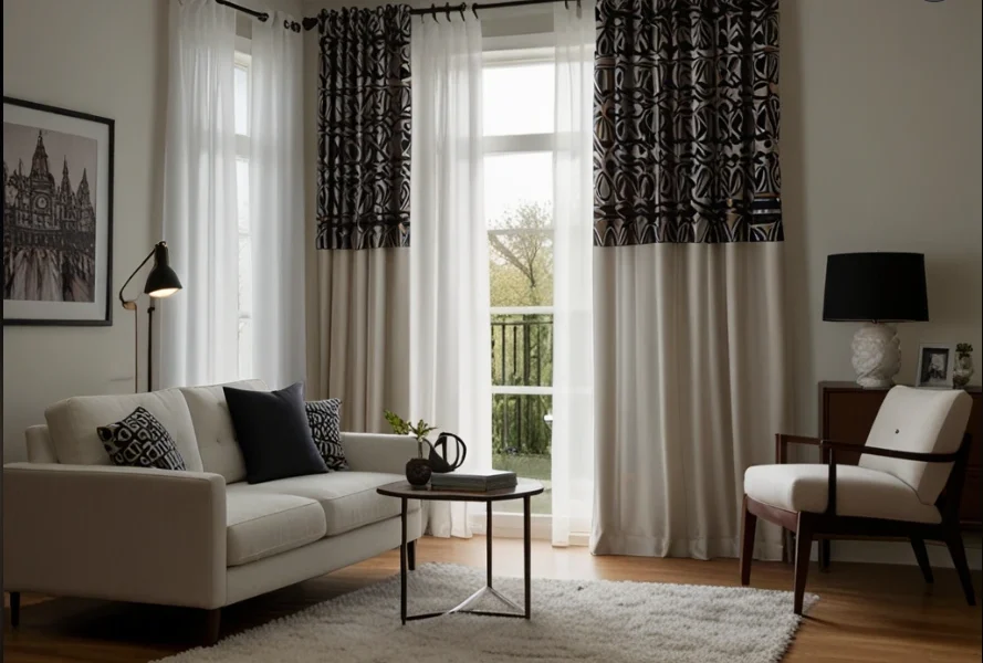 Triangular Geometry Curtains