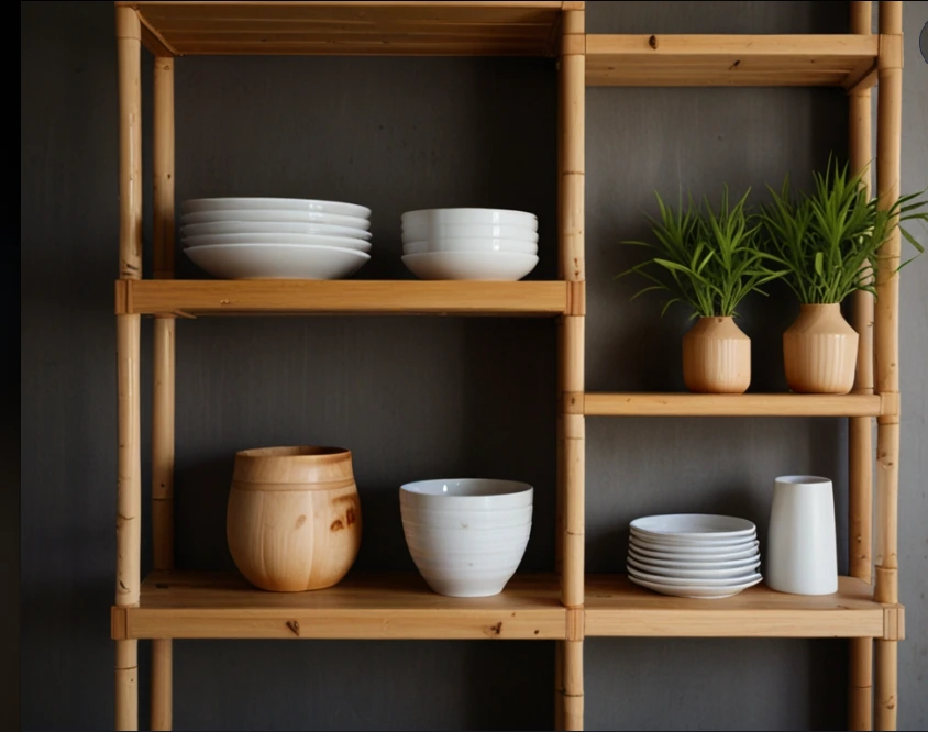 Bamboo Meets Birch Shelving