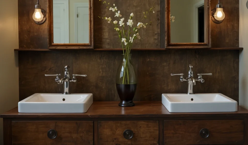 Antique Vanity With Vessel Sink