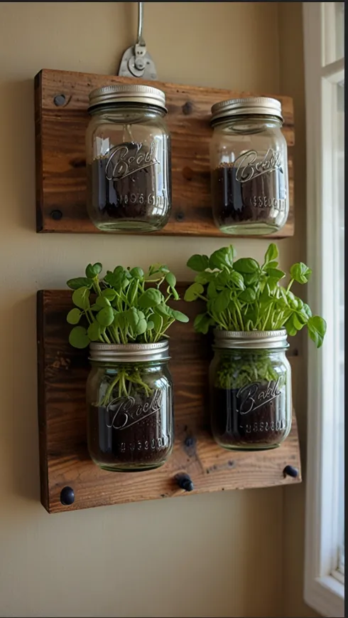 DIY Mason Jar Wall Garden