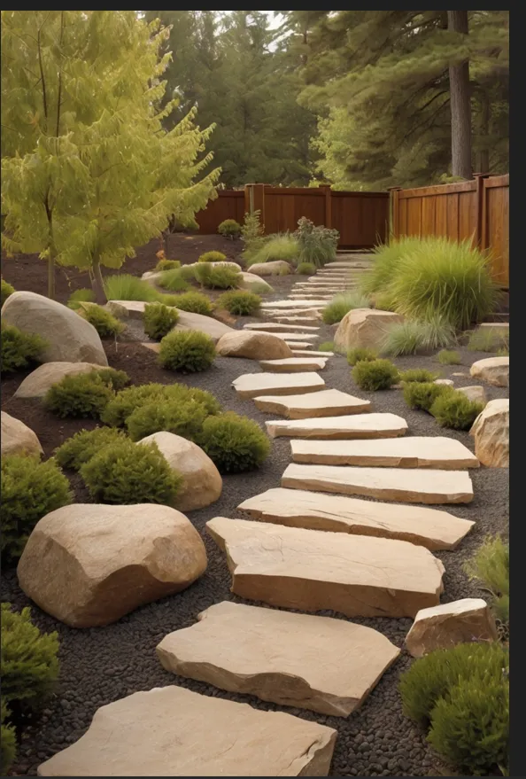 Framing a Pathway with Boulders