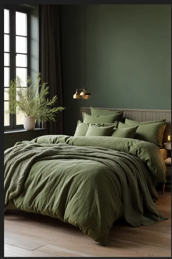 Olive Green Linens