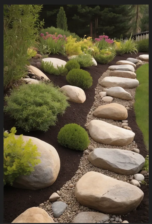 Using Boulders for Garden Borders