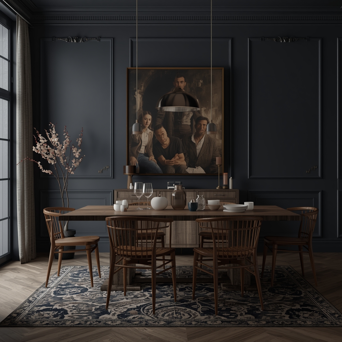 Moody Dining Room Setup
