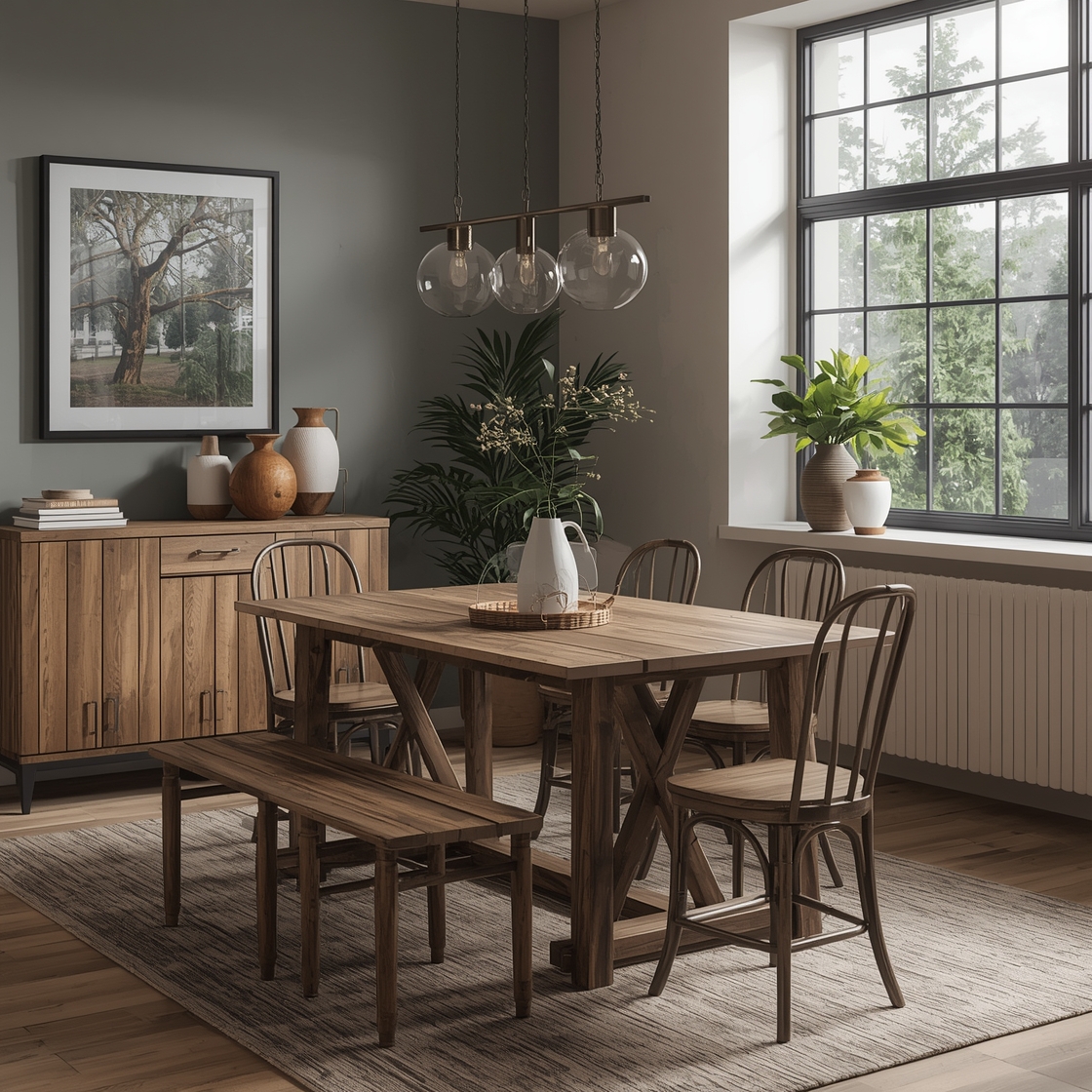 rustic dining table